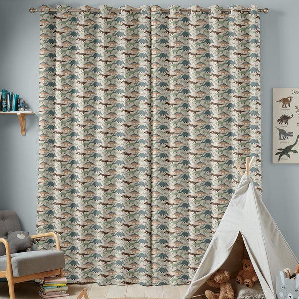 Sophie Allport Dinosaurs Camoflauge Khaki Made To Measure Curtains