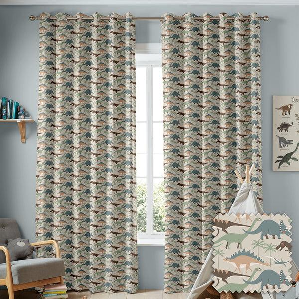 sophie allport Dinosaurs Camoflauge Khaki Made to Measure Curtains