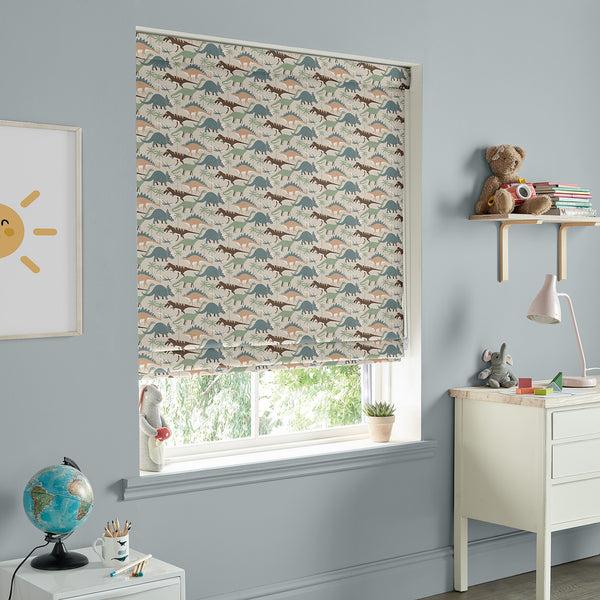 Sophie Allport Dinosaurs Camoflauge Khaki Made To Measure Roman Blind