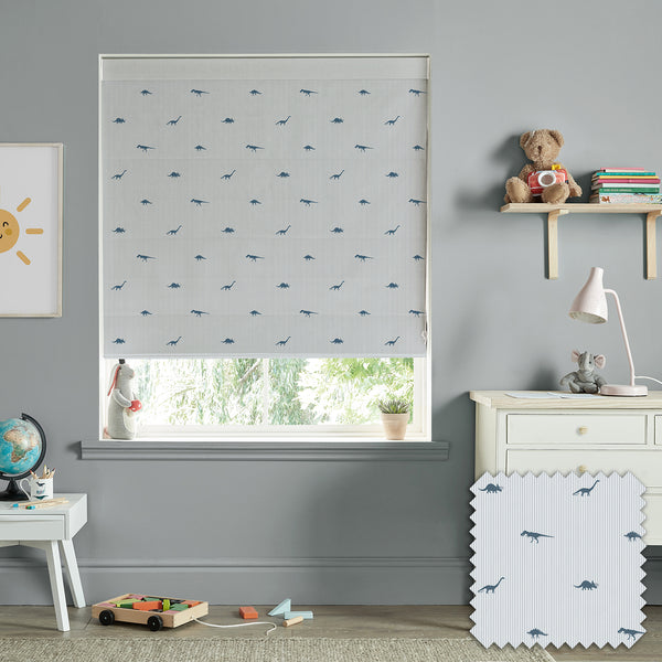 sophie allport Dinosaurs Navy Made to Measure Roman Blind
