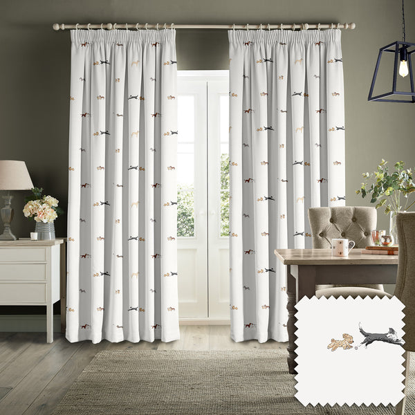 sophie allport Doggy Daycare Off White Made to Measure Curtains