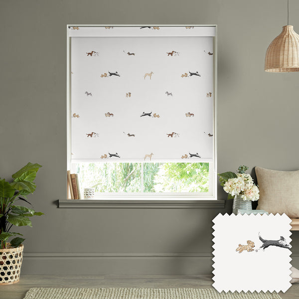 Sophie Allport Doggy Daycare Off White Made To Measure Roller Blind