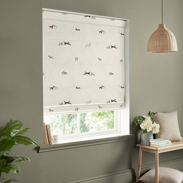 Sophie Allport Doggy Daycare Off White Made To Measure Roman Blind