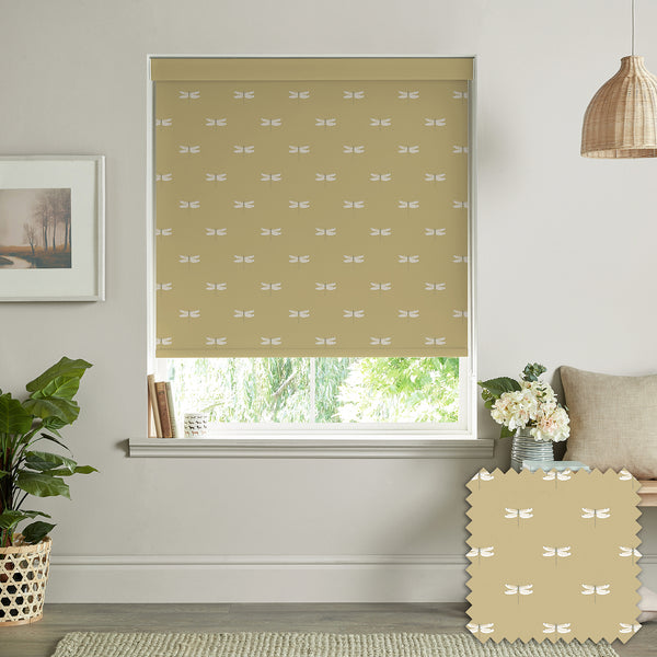 sophie allport Dragonfly Deep Mustard Made to Measure Roller Blind