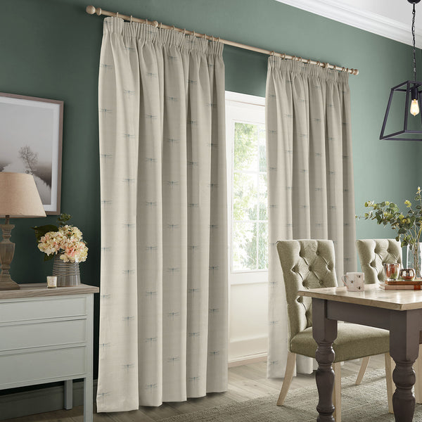 Sophie Allport Dragonfly Duck Egg Linen Look Made To Measure Curtains