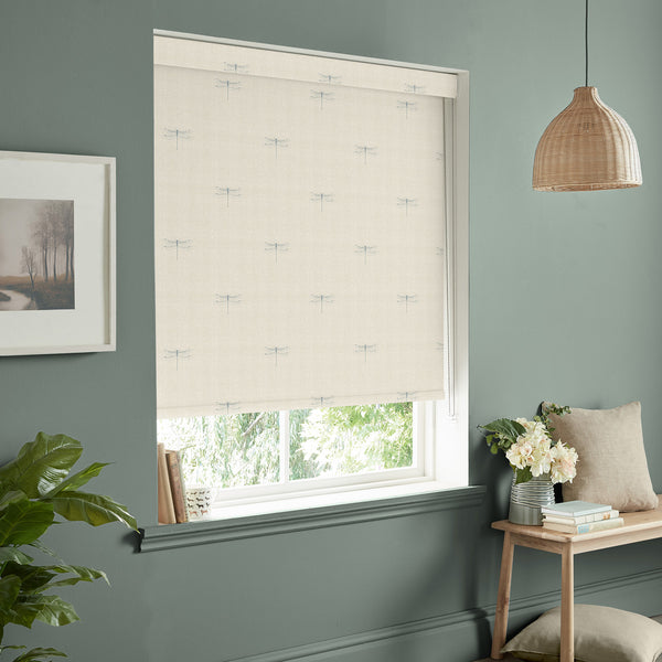 Sophie Allport Dragonfly Duck Egg Linen Look Made To Measure Roller Blind