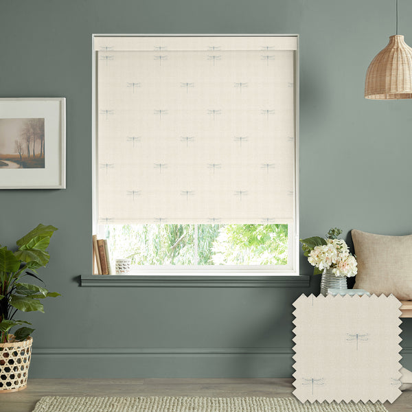 sophie allport Dragonfly Duck Egg Linen Look Made to Measure Roller Blind
