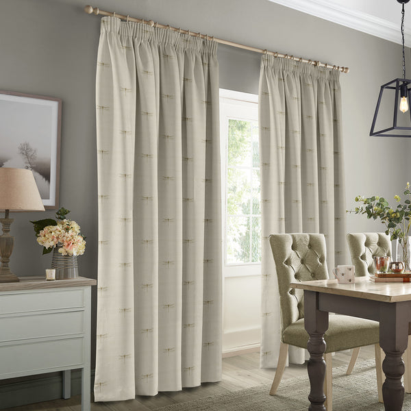 Sophie Allport Dragonfly Gold Linen Look Made To Measure Curtains