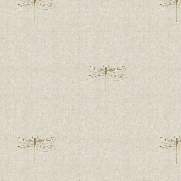 Sophie Allport Dragonfly Gold Linen Look Made To Measure Roller Blind
