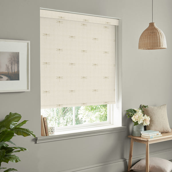 Sophie Allport Dragonfly Gold Linen Look Made To Measure Roller Blind