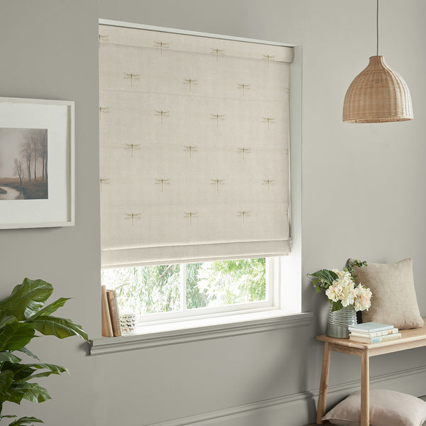 Sophie Allport Dragonfly Gold Linen Look Made To Measure Roman Blind