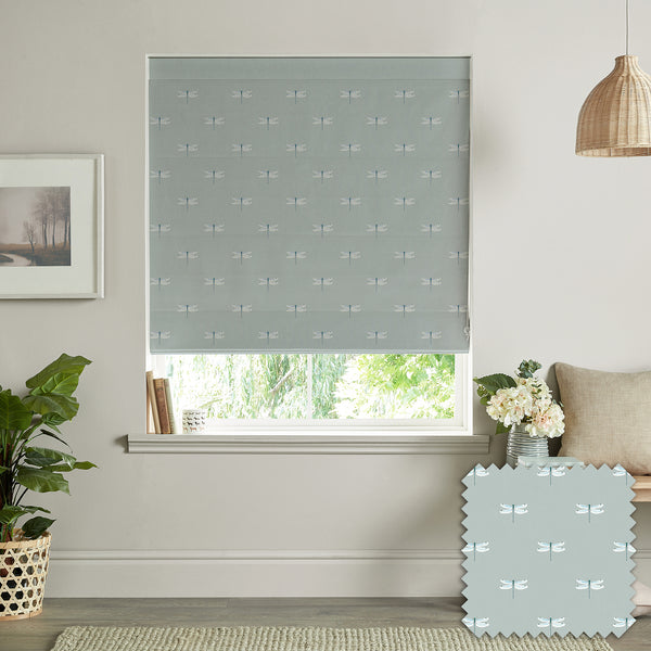 sophie allport Dragonfly Grey Blue Made to Measure Roman Blind