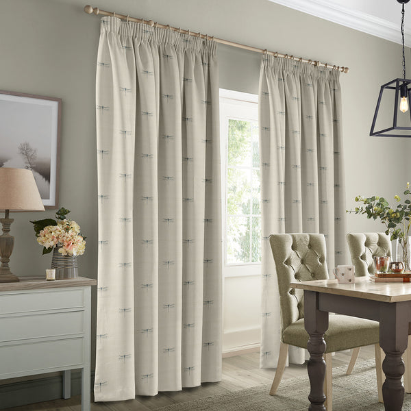 Sophie Allport Dragonfly Teal Linen Look Made To Measure Curtains
