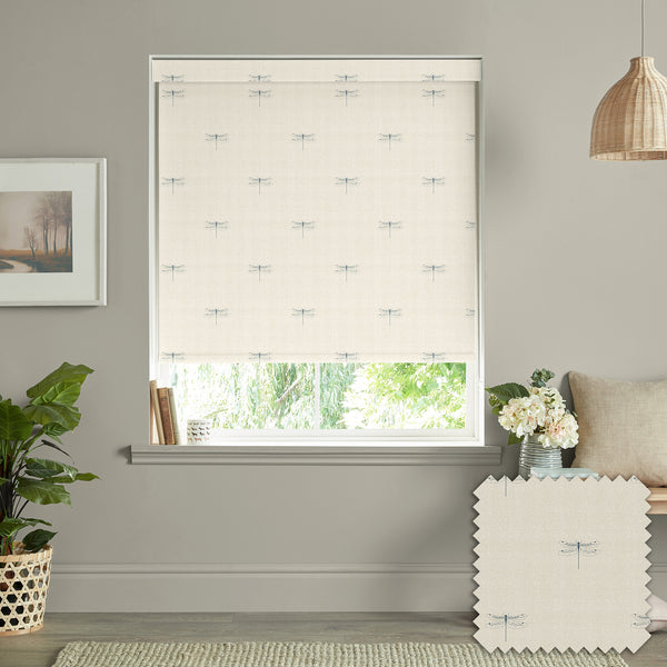 Sophie Allport Dragonfly Teal Linen Look Made To Measure Roller Blind