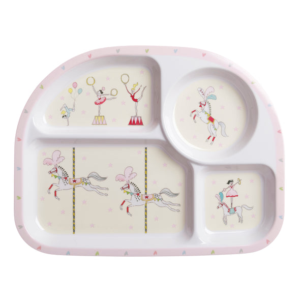 sophie allport Fairground Ponies Kids Melamine Divider Plate