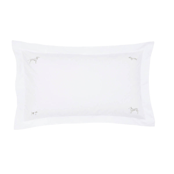 sophie allport Fetch Natural Embroidered Pair of Oxford Pillowcases