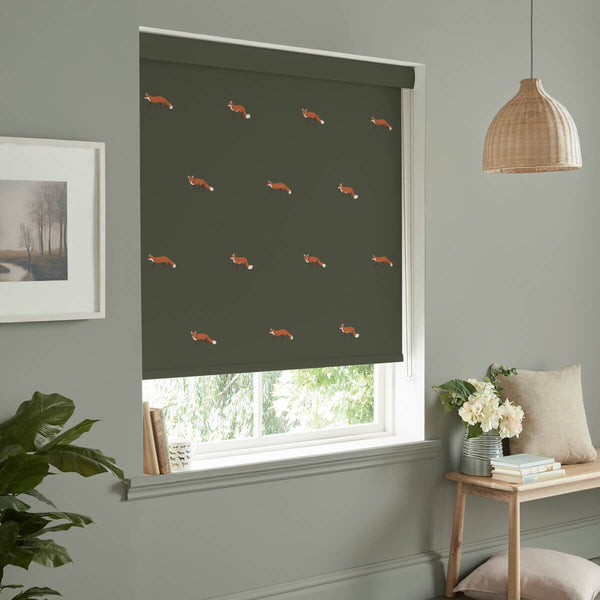Sophie Allport Foxes Forest Green Made To Measure Roller Blind