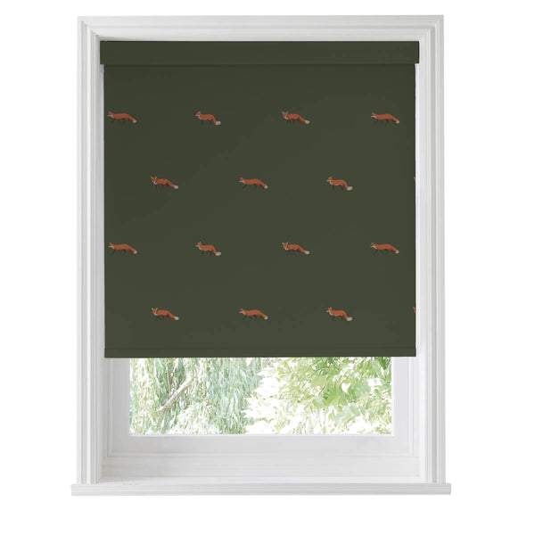 Sophie Allport Foxes Forest Green Made To Measure Roller Blind