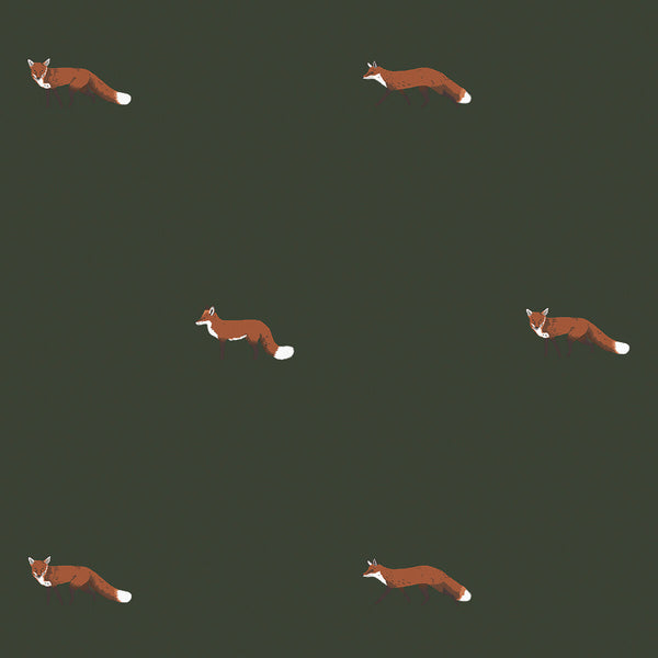 Sophie Allport Foxes Forest Green Made To Measure Roman Blind