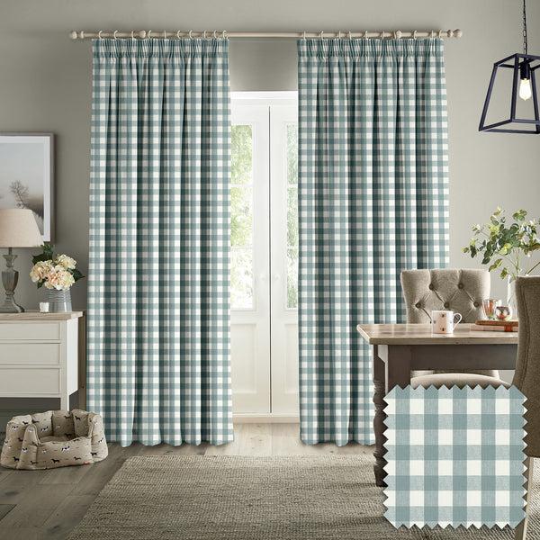 Sophie Allport Gingham Teal Made To Measure Curtains