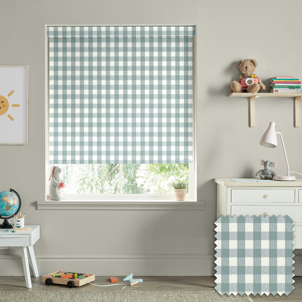 sophie allport Gingham Teal Made to Measure Roller Blind