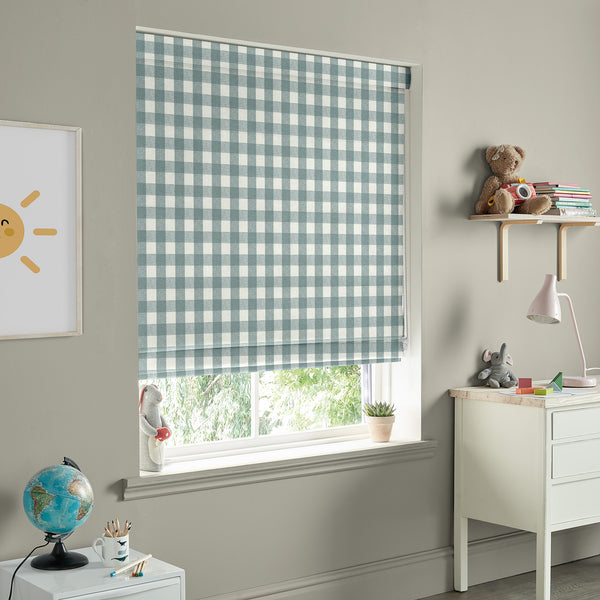 Sophie Allport Gingham Teal Made To Measure Roman Blind