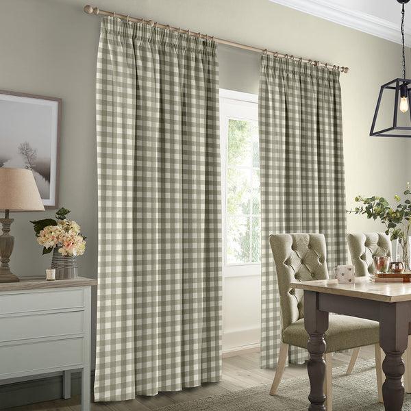 Sophie Allport Gingham Warm Stone Made To Measure Curtains