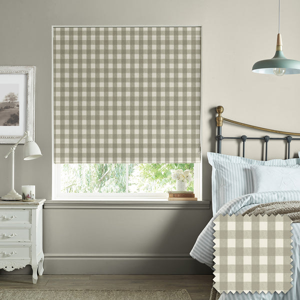 sophie allport Gingham Warm Stone Made to Measure Roman Blind