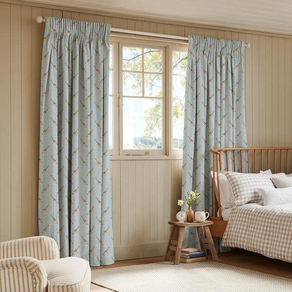 Sophie Allport Giraffe Duck Egg Made To Measure Curtains