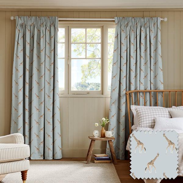 Sophie Allport Giraffe Duck Egg Made To Measure Curtains