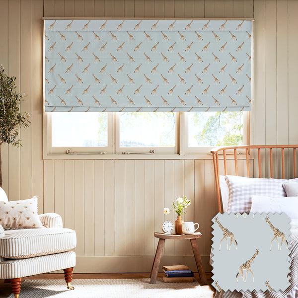 Sophie Allport Giraffe Duck Egg Made To Measure Roman Blind