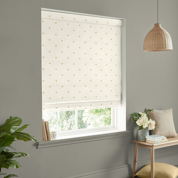 Sophie Allport Golden Bees Off White Made To Measure Roman Blind