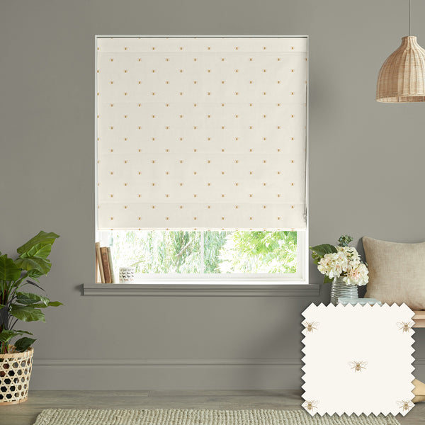 sophie allport Golden Bees Off White Made to Measure Roman Blind