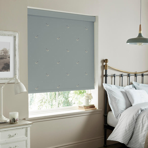 Sophie Allport Hare Teal Blue Made To Measure Roller Blind