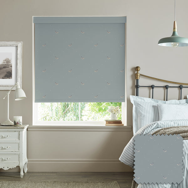 sophie allport Hare Teal Blue Made to Measure Roller Blind
