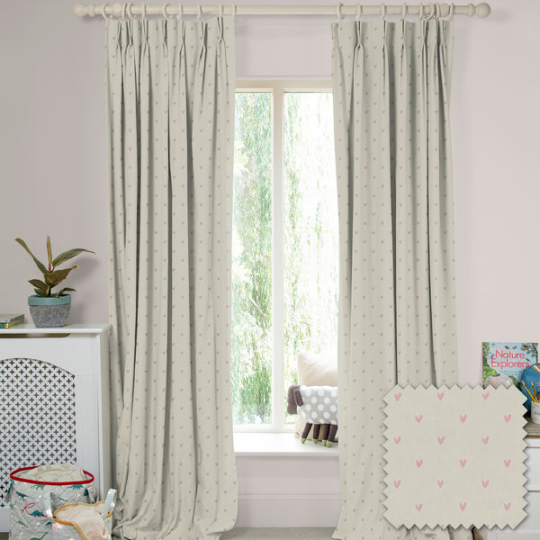 sophie allport Hearts Blush Made to Measure Curtains