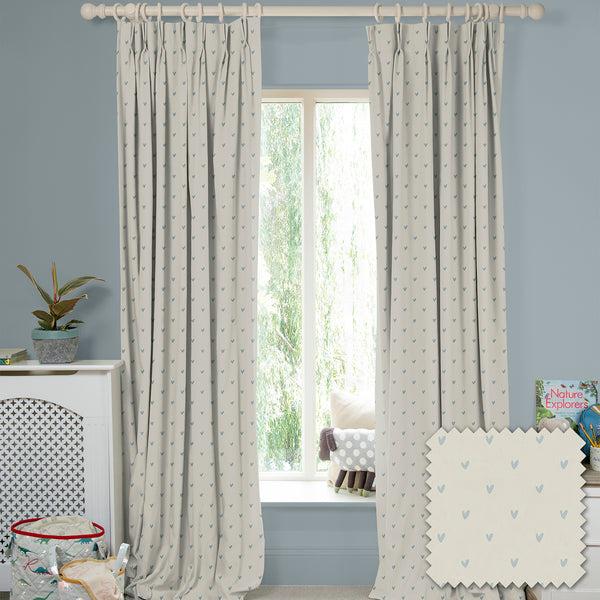 sophie allport Hearts Duck Egg Made to Measure Curtains
