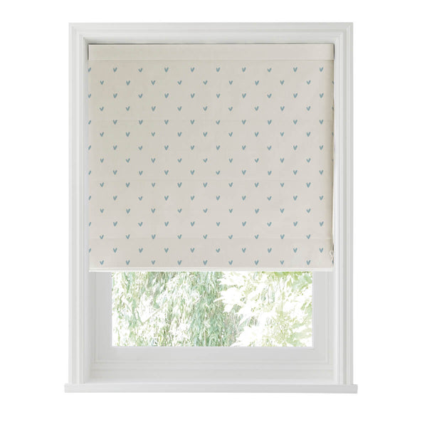 Sophie Allport Hearts Duck Egg Made To Measure Roman Blind