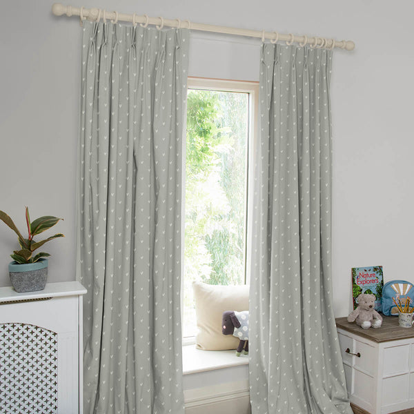 Sophie Allport Hearts Grey Made To Measure Curtains