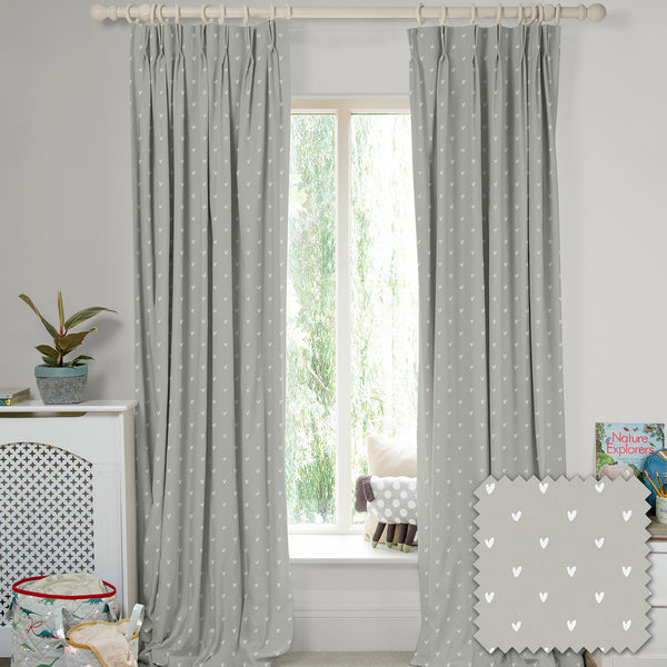 Sophie Allport Hearts Grey Made To Measure Curtains