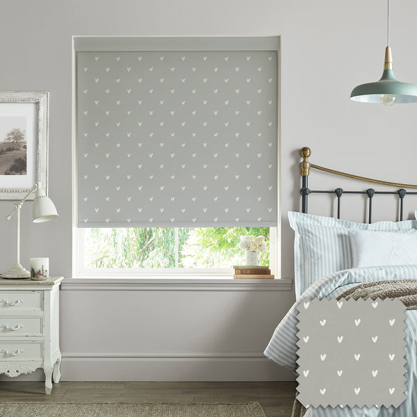 sophie allport Hearts Grey Made to Measure Roller Blind