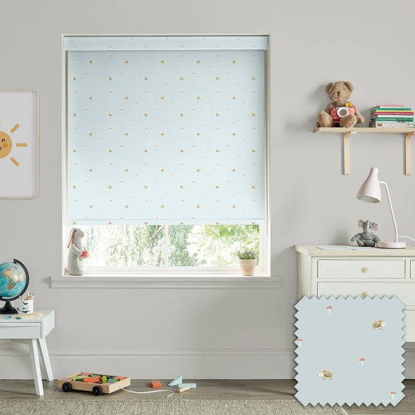 Sophie Allport Hedgehogs Blue Made To Measure Roller Blind
