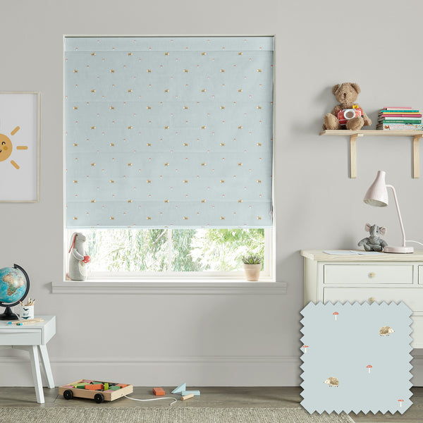 sophie allport Hedgehogs Blue Made to Measure Roman Blind
