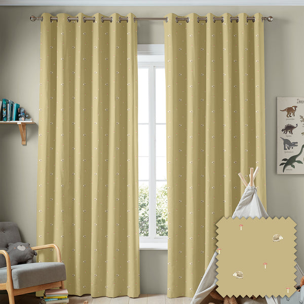 sophie allport Hedgehogs Mustard Made to Measure Curtains