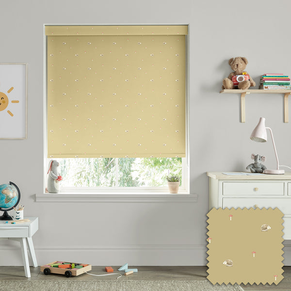 Sophie Allport Hedgehogs Mustard Made To Measure Roller Blind