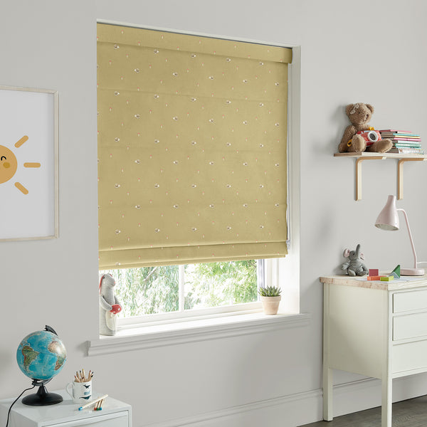 Sophie Allport Hedgehogs Mustard Made To Measure Roman Blind