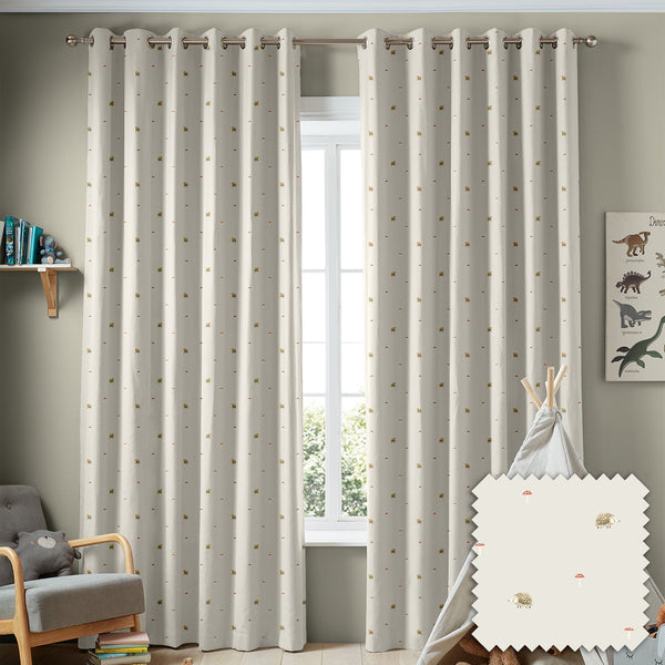 Sophie Allport Hedgehogs Neutral Made To Measure Curtains
