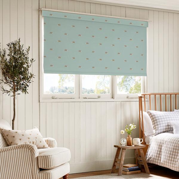 Sophie Allport Hedgehogs Pale Mint Blue Made To Measure Roller Blind