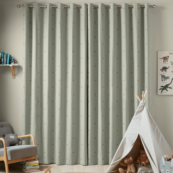 Sophie Allport Hedgehogs Sage Green Made To Measure Curtains