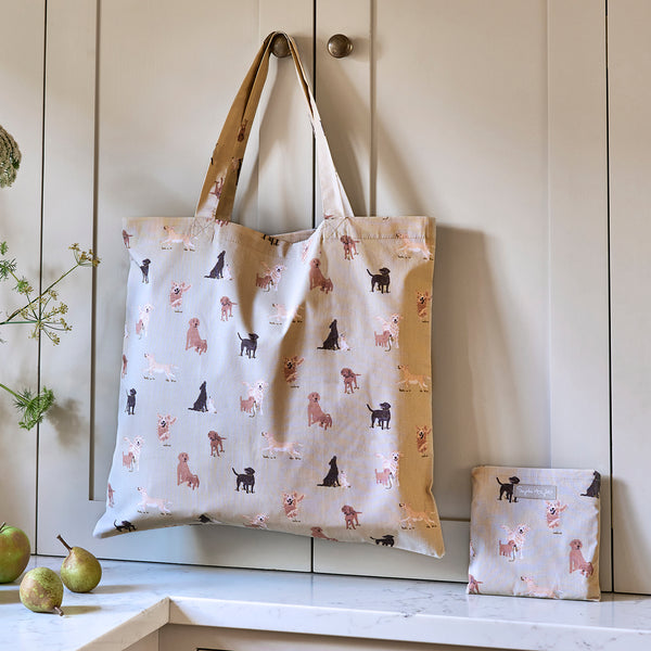 sophie allport Labradors & Retrievers Folding Shopping Bag